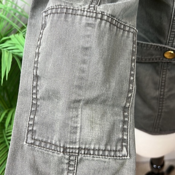 J. Crew Relaxed Boyfriend Jacket XS Dark Green Utility Field Coat 100% Cotton - Picture 10 of 15